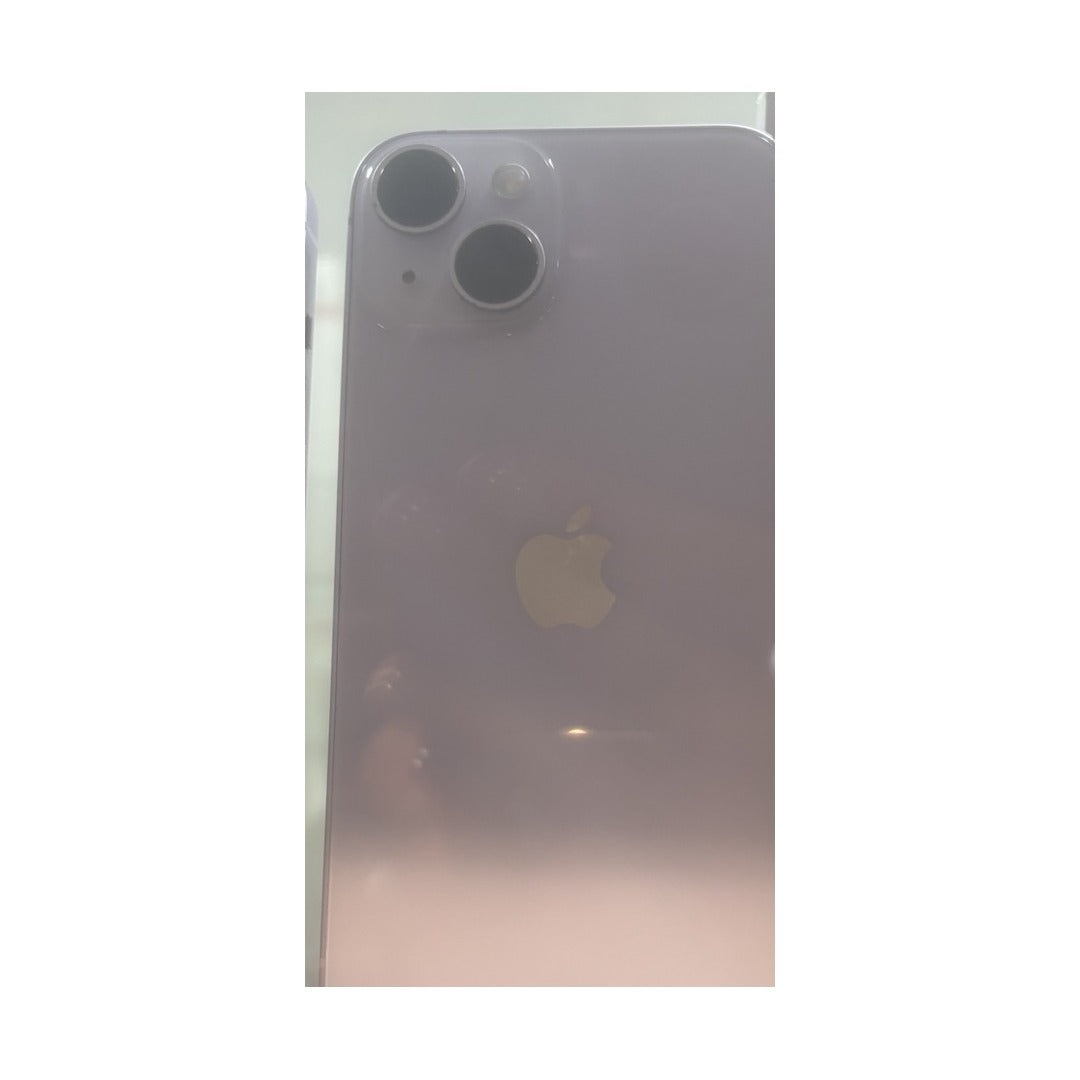 Actual CambTech shop display photo of iPhone 14; reflections visible