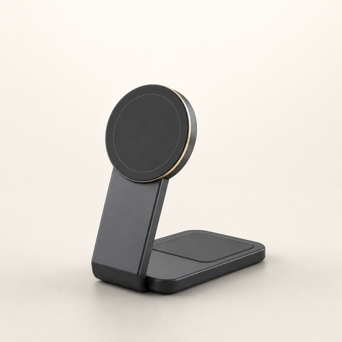 Black 15W magnetic wireless charging stand
