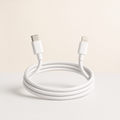 White USB-C to Lightning charging cable