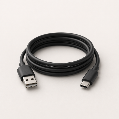 Black USB-A to USB-C charging cable